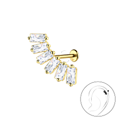 Wholesale Sterling Silver Geometric with Titanium Labret - JD23050
