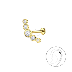 Wholesale Sterling Silver Geometric with Titanium Labret - JD23055