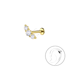 Wholesale Sterling Silver Geometric with Titanium Labret - JD23060