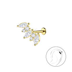 Wholesale Sterling Silver Geometric with Titanium Labret - JD23079