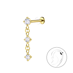 Wholesale Sterling Silver Hanging Stones with Titanium Labret - JD23074