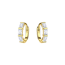 Wholesale 11mm Sterling Silver Geometric Huggie Earrings - JD22393