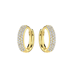 Wholesale 15mm Sterling Silver Huggie Earrings - JD23223