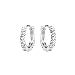 Wholesale 10mm Sterling Silver Twisted Huggie Earrings - JD23444