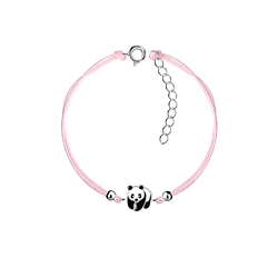 Wholesale Sterling Silver Panda Cord Bracelet - JD23159