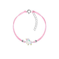 Wholesale Sterling Silver Unicorn Cord Bracelet - JD23168