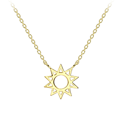 Wholesale Sterling Silver Sun Necklace - JD23186