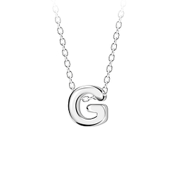 Wholesale Sterling Silver Letter G Beaded Necklace - JD23685