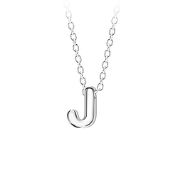 Wholesale Sterling Silver Letter J Beaded Necklace - JD23688