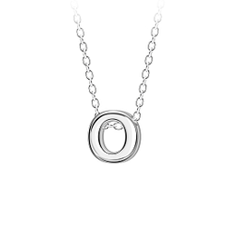 Wholesale Sterling Silver Letter O Beaded Necklace - JD23693