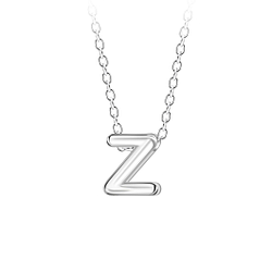 Wholesale Sterling Silver Letter Z Beaded Necklace - JD23704