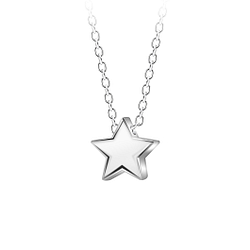 Wholesale Sterling Silver Star Beaded Necklace - JD23572