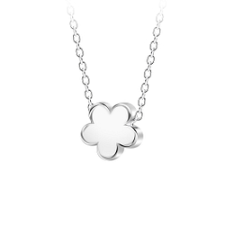 Wholesale Sterling Silver Flower Necklace - JD23575 Wholesale Sterling Silver Flower Necklace - JD23575