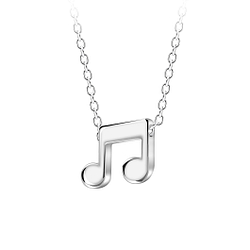 Wholesale Sterling Silver Music Note Necklace - JD23579