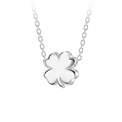Wholesale Sterling Silver Clover Necklace - JD23581 Wholesale Sterling Silver Clover Necklace - JD23581
