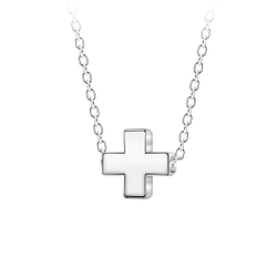 Wholesale Sterling Silver Cross Necklace - JD23585 Wholesale Sterling Silver Cross Necklace - JD23585