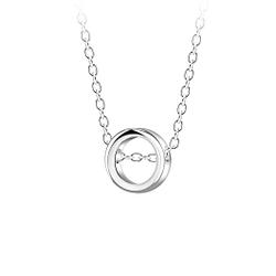 Wholesale Sterling Silver Circle Necklace - JD23587 Wholesale Sterling Silver Circle Necklace - JD23587