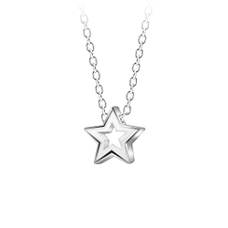 Wholesale Sterling Silver Star Neckalce - JD23588 Wholesale Sterling Silver Star Neckalce - JD23588