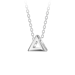 Wholesale Sterling Silver Triangle Neckalce - JD23589 Wholesale Sterling Silver Triangle Neckalce - JD23589