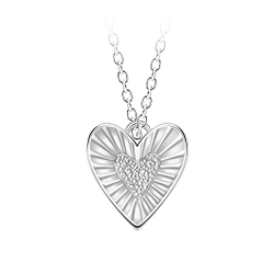 Wholesale Sterling Silver Heart Necklace - JD23449