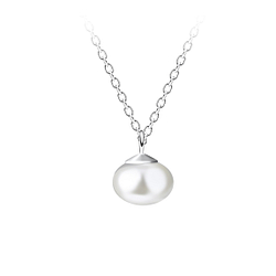 Wholesale 6mm Fresh Water Pearl Sterling Silver Necklace - JD22232
