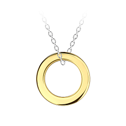 Wholesale Sterling Silver Circle Necklace - JD23459