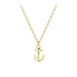Wholesale Sterling Silver Anchor Necklace - JD20997