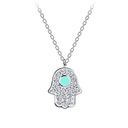 Wholesale Sterling Silver Hamsa Necklace - JD23197