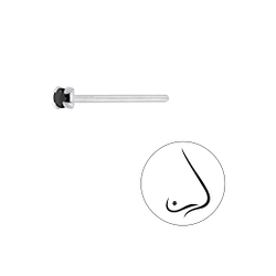 Wholesale 1.5mm Round Cubic Zirconia Sterling Silver Nose Stud - JD3300