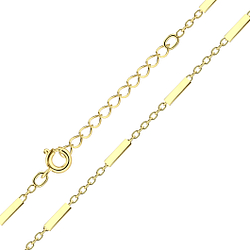 Wholesale 51cm Sterling Silver Cable Bar Necklace With Extension - JD22850