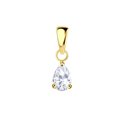 Wholesale 4x6mm Pear Cubic Zirconia Sterling Silver Pendant - JD22264