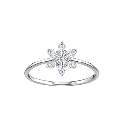 Wholesale Sterling Silver Snowflake Ring - JD23335
