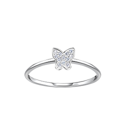 Wholesale Sterling Silver Butterfly Ring - JD22869