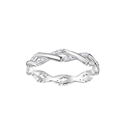 Wholesale Sterling Silver Braided Ring - JD23376