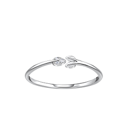 Wholesale Sterling Silver Leaf Opened Ring - JD23381