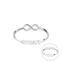 Wholesale Sterling Silver Double Sided Infinity and Forever Ring - JD22827