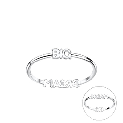 Wholesale Sterling Silver Double Sided Big Dream Ring - JD22832