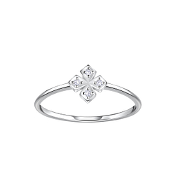 Wholesale Sterling Silver Flower Ring - JD23385