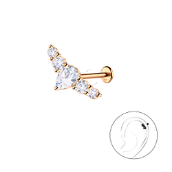 Wholesale Sterling Silver Geometric with Titanium Labret - JD22997