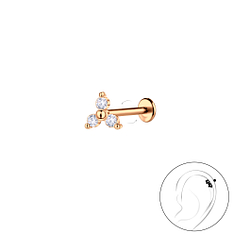 Wholesale Sterling Silver Geometric with Titanium Labret - JD23042
