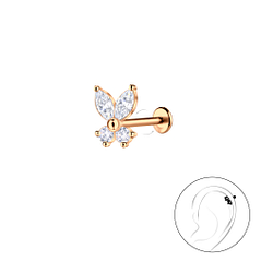 Wholesale Sterling Silver Butterfly with Titanium Labret - JD23066