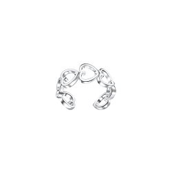 Wholesale Sterling Silver Heart Ear Cuff - JD23794