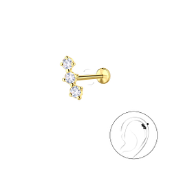 Wholesale Sterling Silver Geometric with Titanium Labret - JD23978