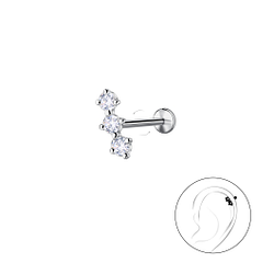 Wholesale Sterling Silver Geometric with Titanium Labret - JD23977