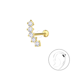 Wholesale Sterling Silver Geometric with Titanium Labret - JD23981