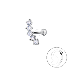 Wholesale Sterling Silver Geometric with Titanium Labret - JD23980