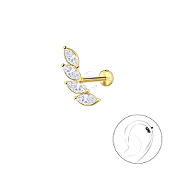 Wholesale Sterling Silver Leaf with Titanium Labret - JD23984