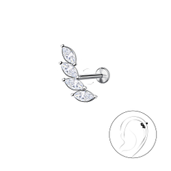 Wholesale Sterling Silver Leaf with Titanium Labret - JD23983