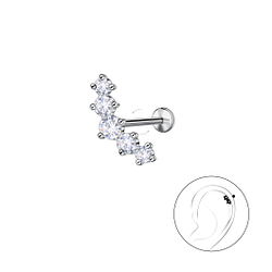 Wholesale Sterling Silver Geometric with Titanium Labret - JD23989