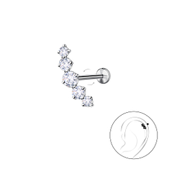 Wholesale Sterling Silver Geometric with Titanium Labret - JD23992